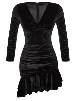 Rochie de catifea Trendyol negru