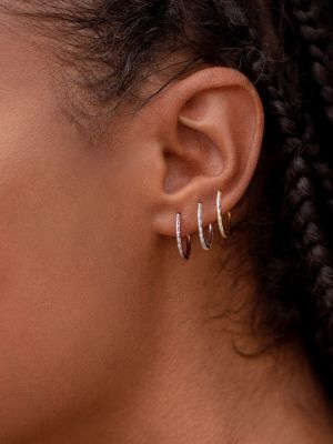 Boucles d'oreilles à boucle en or rose Monica Vinader