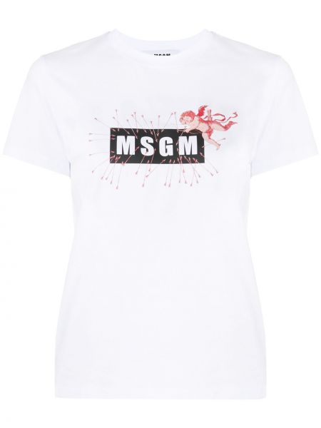 Trykt t-skjorte Msgm hvit