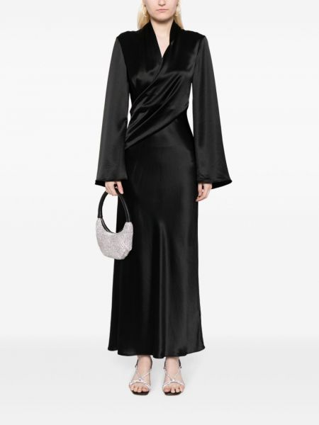 Satynowa sukienka koktajlowa Acler czarna