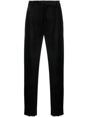 Aksamitne spodnie slim fit Lardini czarne