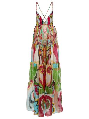 Rochie lunga de mătase cu imagine Etro