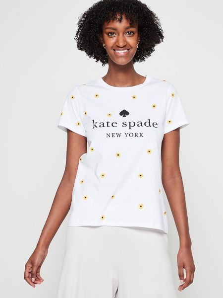 Biała koszulka z nadrukiem Kate Spade New York
