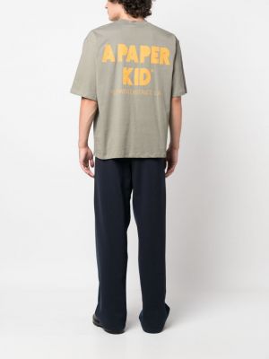 T-shirt aus baumwoll mit print A Paper Kid grün
