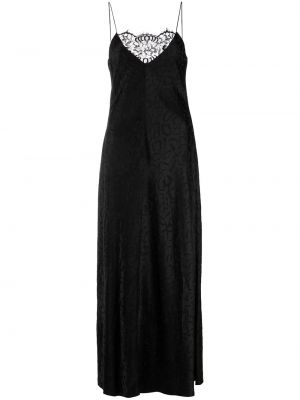 Жакардова вечерна рокля с дантела Rosetta Getty черно