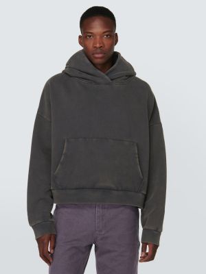 Pamučna hoodie s kapuljačom od jersey Entire Studios crna