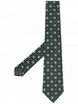 Corbata de seda de flores con estampado Canali verde