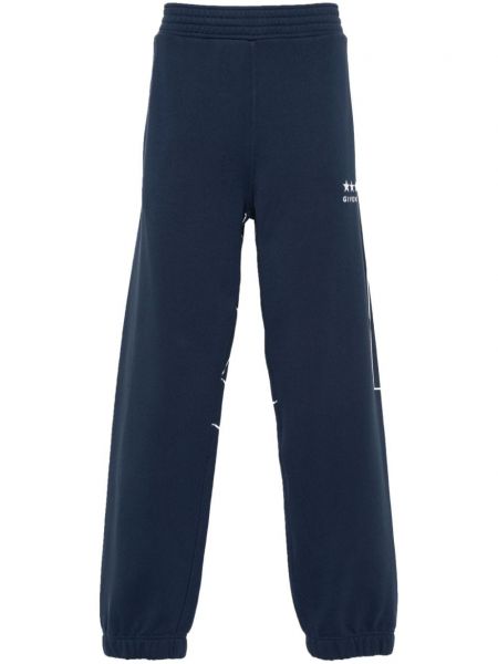 Памучни спортни панталони с принт Givenchy синьо