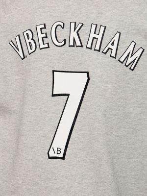 T-shirt di cotone in jersey Victoria Beckham grigio