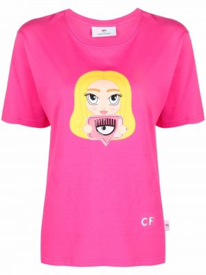 Camiseta con estampado Chiara Ferragni rosa