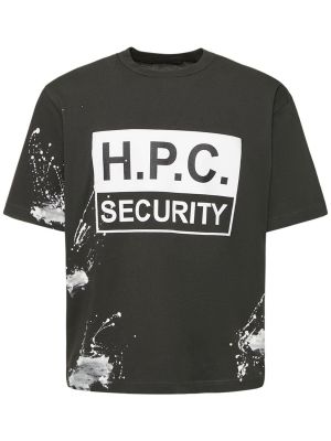 Bavlněné tričko s potiskem jersey Heron Preston černé