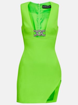 Асимметричное платье мини David Koma зеленое