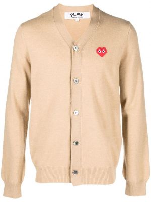 Cardigan cu broderie Comme Des Garcons Play maro