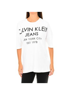 Polo majica Calvin Klein Jeans bijela