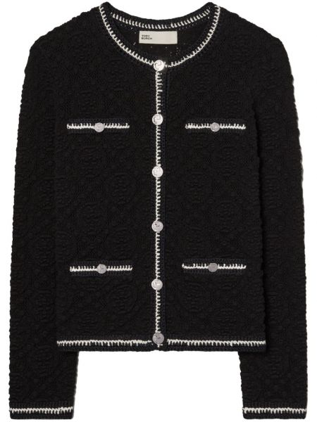 Nėriniuotas medvilninis ilgas megztinis Tory Burch