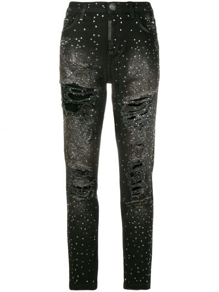 Vaqueros skinny desgastados Philipp Plein negro