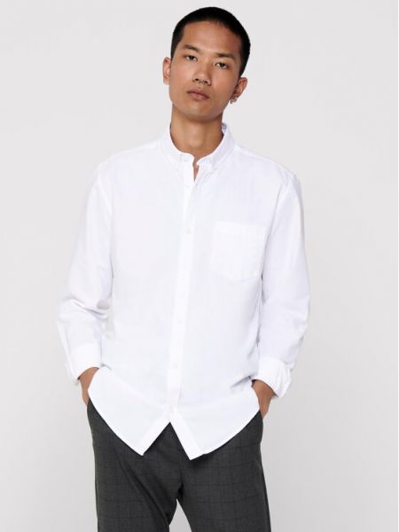 Риза slim Only & Sons бяло