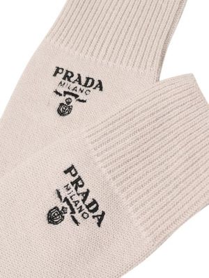 Кашемировые шерстяные носки Prada белые