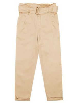 Puuvilla paperipussihousut tytöille Polo Ralph Lauren Kids beige