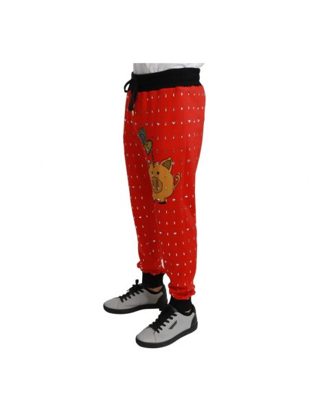 Pantalones de chándal con estampado Dolce & Gabbana rojo