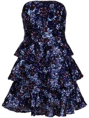 Коктейлна рокля Marchesa Notte синьо