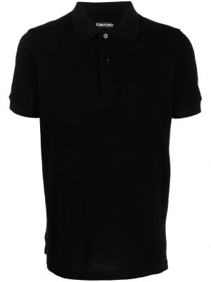 Памучна поло тениска Tom Ford черно
