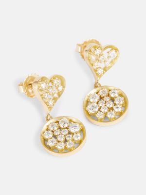 Σκουλαρίκια με μοτίβο καρδιά Jade Trau χρυσό