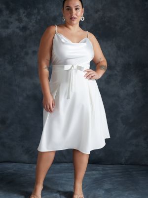 Sukienka pleciona Trendyol biała