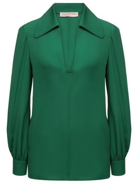 Шелковая блузка Valentino зеленая