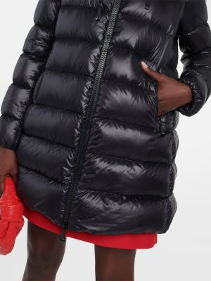 Πουπουλένιο καπιτονέ κοντό παλτό Moncler μαύρο