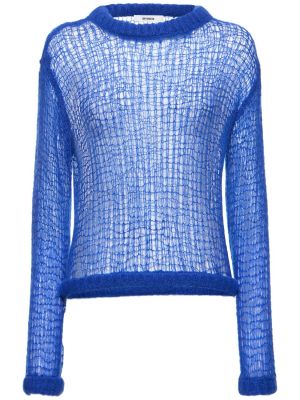 Bombažni pulover Interior modra