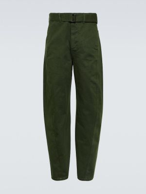 Pantaloni din bumbac Lemaire verde