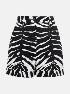 Pantaloni scurți din bumbac cu imagine cu model zebră Dolce&gabbana