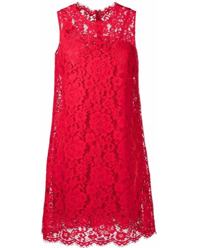 Vestido de cóctel sin mangas de encaje Dolce & Gabbana rojo