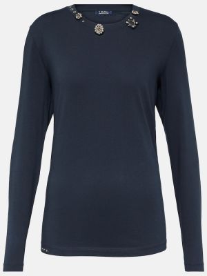 Top de algodón de tela jersey 's Max Mara azul