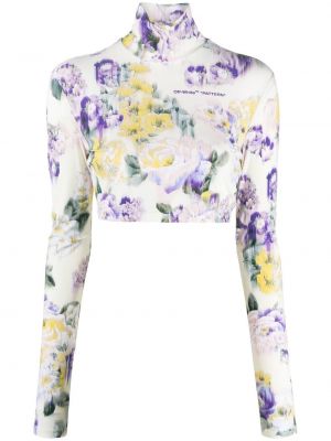 Trykt floral crop top Off-white