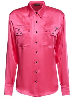 Satynowa koszula Tom Ford różowa