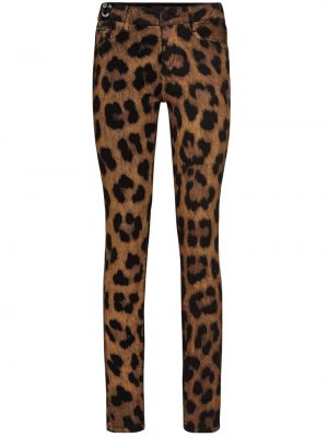 Raštuotos skinny fit džinsai leopardinės Philipp Plein