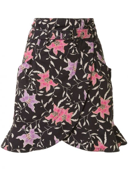 Falda de flores Isabel Marant negro