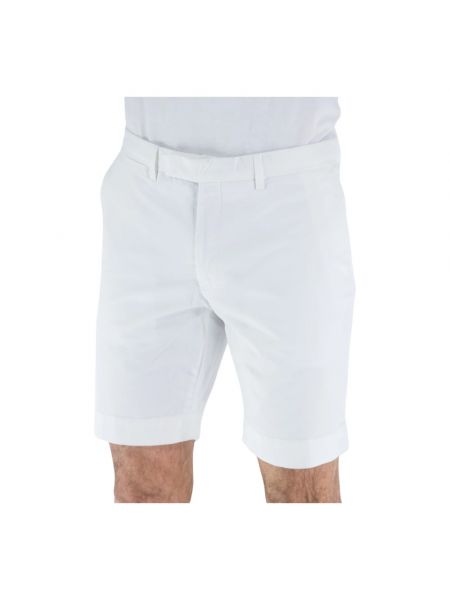 Bermudy slim fit w jednolitym kolorze Ralph Lauren białe
