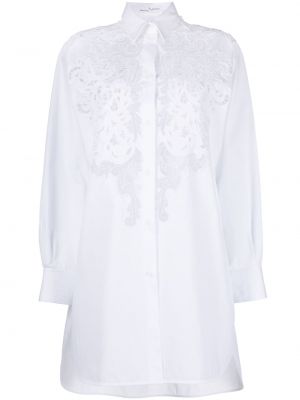 Bavlněné dlouhá košile s knoflíky s dlouhými rukávy Ermanno Scervino - bílá