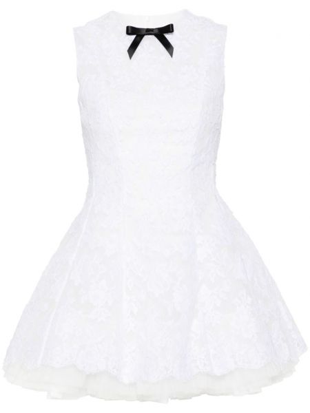 Αμάνικη μini φόρεμα με δαντέλα Shushu/tong λευκό