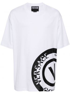 T-shirt en coton à imprimé Versace Jeans Couture blanc