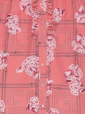 Blusa de flores con estampado Gucci rosa
