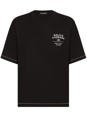 Kokvilnas t-krekls ar apdruku Dolce & Gabbana melns