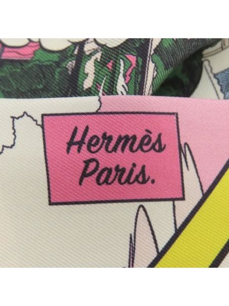 Jedwabna szal retro Hermès Vintage różowa