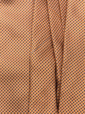 Jedwabny krawat żakardowy Lanvin pomarańczowy