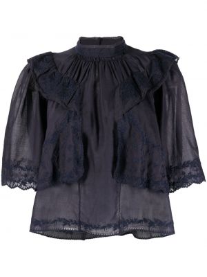 Geblümt kragen bluse Marant Etoile blau