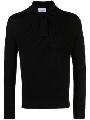 Sweter na guziki Ferragamo czarny