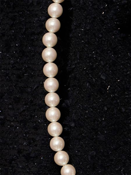 Top con perlas de algodón de tweed Junya Watanabe negro